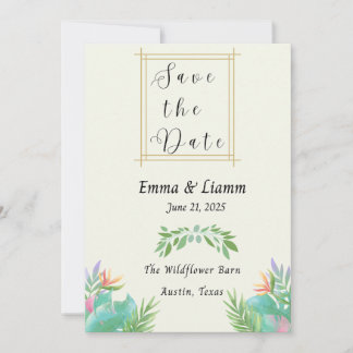 Invitation Blossoms tropicaux Sauvegardez l'Invitation Date