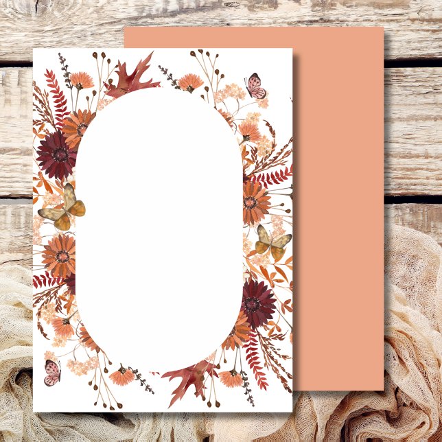 Invitation Blu Ajouter Votre Propre Boho Fall Rust Orange Bur (Créateur téléchargé)