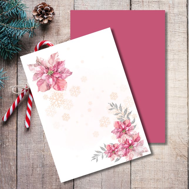 Invitation Blu Ajoutez votre propre poinsététie rose Flocon d (Créateur téléchargé)