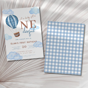 Invitation Blue Air Balloon n'est pas l'anniversaire magnifiq