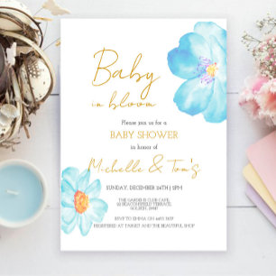 Invitation Blue Baby en Fleur