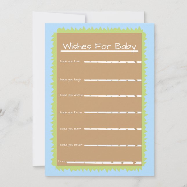 Invitation Blue Baby shower Chic Nature Wives for Baby Card (Devant)