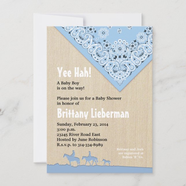 Invitation Blue Bandana Invite (Devant)