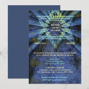 Invitation Blue Bar Mitzvah