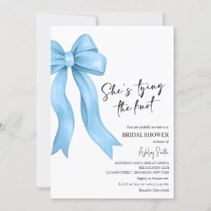 Invitation Blue Bow Elle noue la Fête des mariées de noeud