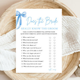 Invitation Blue Bow Est L'Épouse Connaît Vraiment Le Jeu Groo