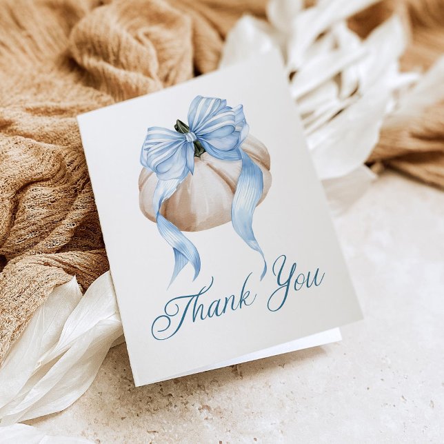 Invitation Blue Bow Petit Citrouille Baby shower de garçon Me (Créateur téléchargé)