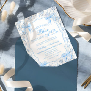 Invitation Blue Bow quelque chose de bleu avant de faire Fête