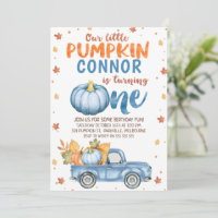 Blue Brown Orange Citrouille Camion 1er anniversai