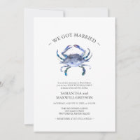 Blue Crab Post Beach Wedding Party