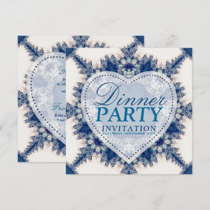 Invitation Blue & Cream Boho Chic Country Dinner Party