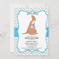 Blue Cute Kangaroo Parties scintillant Baby shower
