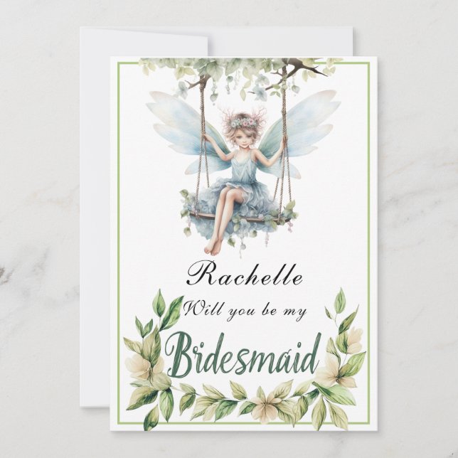 Invitation Blue Fairy Swing Serez-Vous Ma Femme D'Accueil (Devant)
