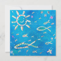 Invitation 'Blue Fish'