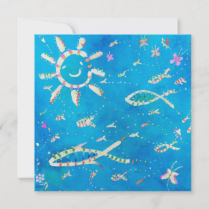 Invitation 'Blue Fish'
