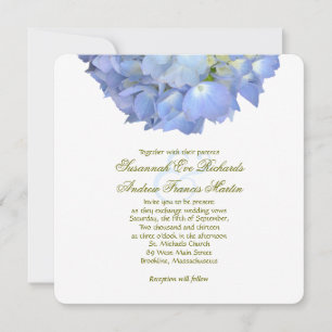 Invitation Blue Floral Elegant Hydrangea Mariage