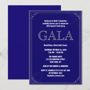 Invitation Blue Formal Corporate Gala Fête de bal