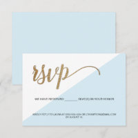 Blue Gold RSVP Aucun envoi Réservé Siège Invitatio