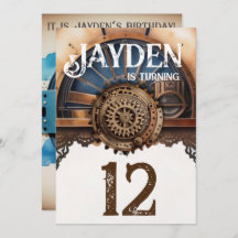 Blue Gold Steampunk fête d'anniversaire