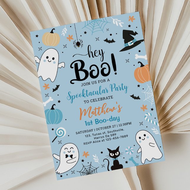 Invitation Blue Halloween Anniversaire Spootacular Party (Créateur téléchargé)