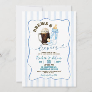 Invitation Blue Hand Drawn Baby est en train de brasser le Ba