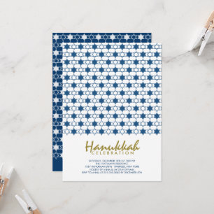 Invitation Blue Hanoukka Étoiles De David Motif Fête