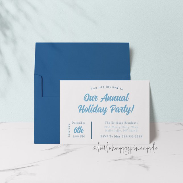 Invitation Blue Holiday Party (Créateur téléchargé)