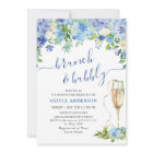 Blue Hydrangea Aquarelle Brunch floral et Bubbly