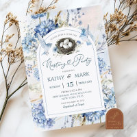Blue Hydrangea Bird Nesting Party