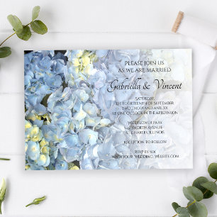 Invitation Blue Hydrangea Floral Mariage