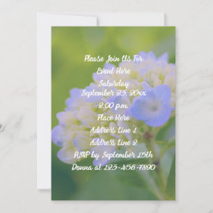 Invitation Blue Hydrangea Flower Party