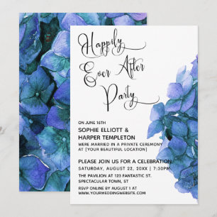 Invitation Blue Hydrangea Heureusement Jamais Après Réception