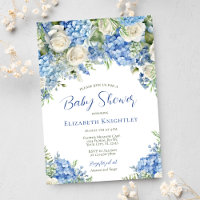 Blue Hydrangea White Roses Baby shower garçon