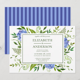Invitation Blue Hydrangeas Floral Mariage Célébration