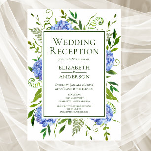 Invitation Blue Hydrangeas Réception De Mariage
