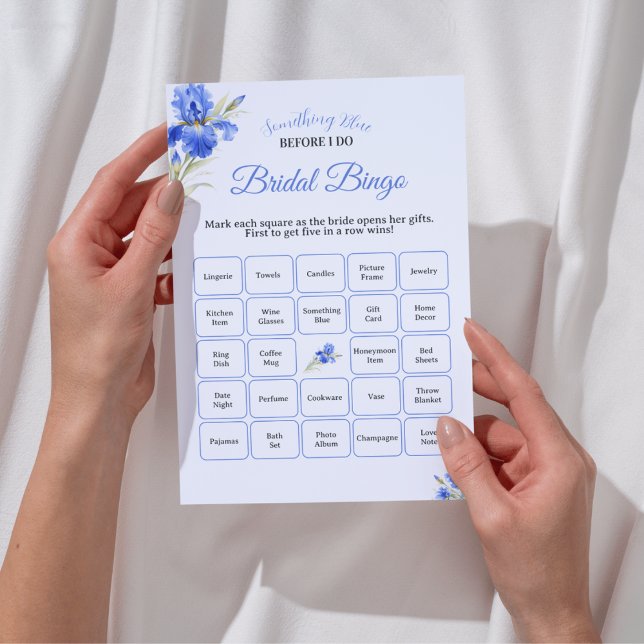 Invitation Blue Iris Something Blue Bridal Shower Game Bingo (Blue Iris Something Blue Bridal Shower Game Bingo Invitation
)