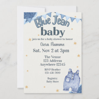 Invitation Blue Jean Baby Shower