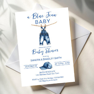 Invitation Blue jean C'est un baby shower garçon