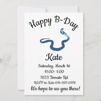 Invitation Blue King Cobra Joyeux Anniversaire