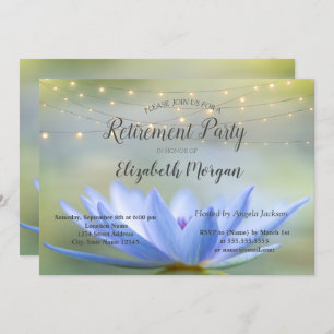 Invitation Blue Lotus String Lights Retraite Party
