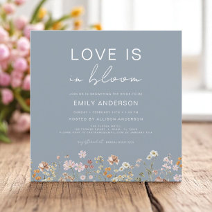 Invitation Blue Love est dans la Fête des mariées Fleur sauva