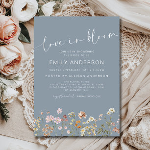 Invitation Blue Love est dans la Fête des mariées Fleur sauva