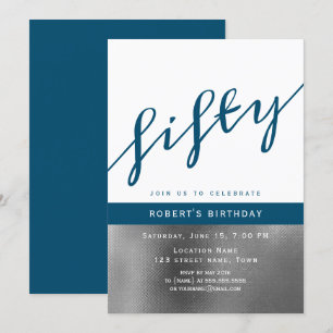 Invitation Blue Male 50e anniversaire