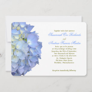 Invitation Blue Moon Hydrangea Mariage horizontal