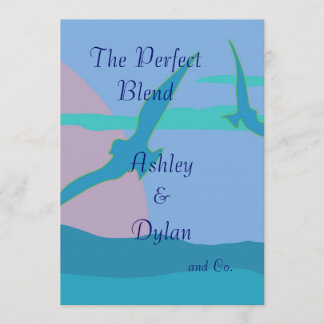 Invitation Blue Ocean Paradise Thème Mélangé Mariage de famil