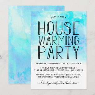 Invitation Blue Ombre Watercolor
