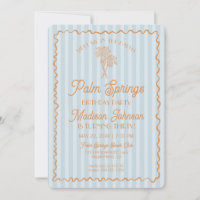 Blue Palm Springs Pastel Beach Anniversaire