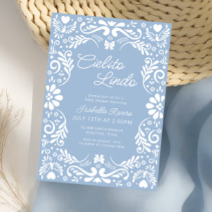 Invitation Blue Papel Picado Mexicain Boy Baby shower