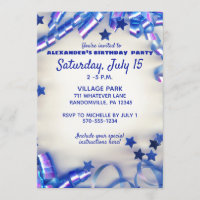 Blue Ribbon & Stars Confetti 12e anniversaire