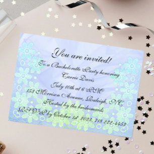 Invitation Blue & Sea Green et dentelle